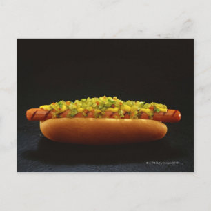 Carte Postale Chien chaud de pied avec saveur et moutarde