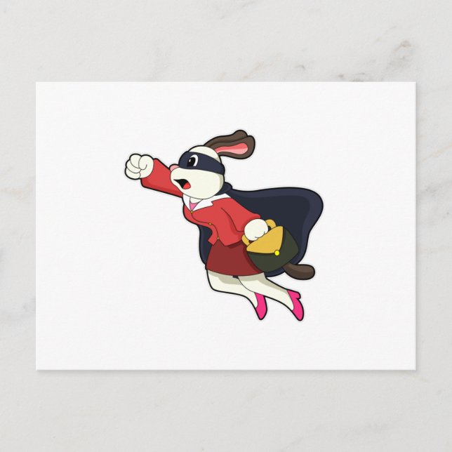 Carte Postale Chien comme Secrétaire Superhero (Devant)