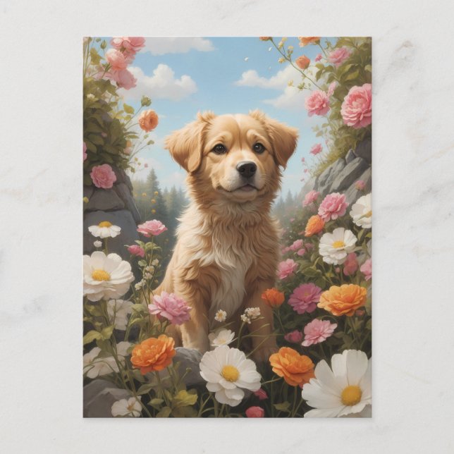 Carte Postale chien coupé (Devant)