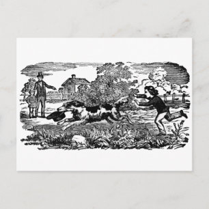 Carte Postale Chien courant art animal antique illustration vict