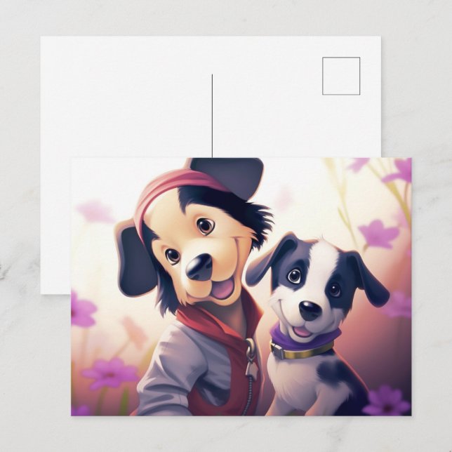 Carte Postale Chien Cute (Devant / Derrière)