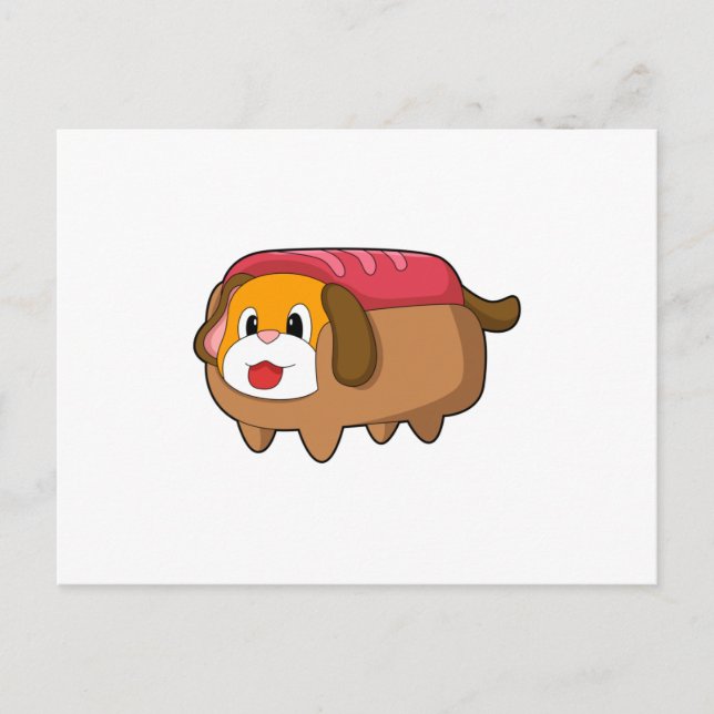 Carte Postale Chien dans Hotdog (Devant)