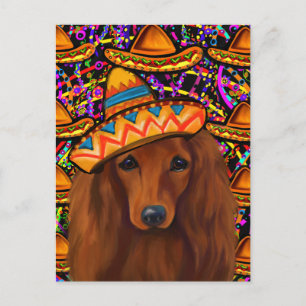 CARTE POSTALE CHIEN DE CHIEN ROUGE