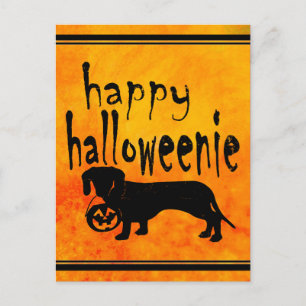 Carte Postale Chien de Halloween pour un tour ou une friandise