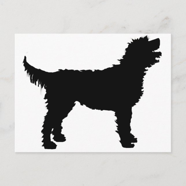 Carte Postale Chien de Labradoodle (noir) (Devant)
