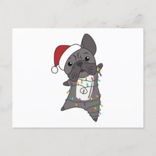 Carte Postale Chien de Noël Animaux d'hiver de neige