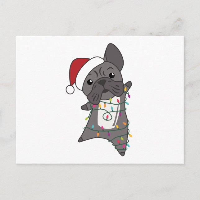 Carte Postale Chien de Noël Animaux d'hiver de neige (Devant)
