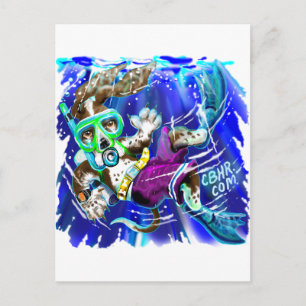 Carte Postale Chien de plongeur