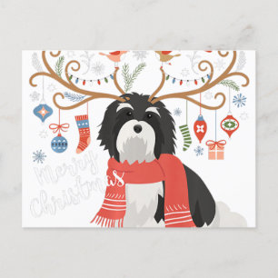 Carte Postale Chien de rennes de Noël à la Havane Premium