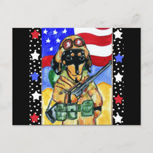 Carte Postale Chien de soldat de la fête des morts