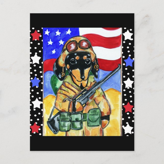 Carte Postale Chien de soldat de la fête du souvenir (Devant)