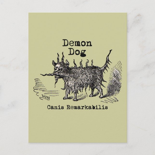 Carte Postale Chien Demon Vintage Funny migre (Devant)