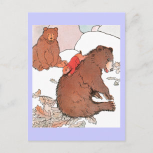 Carte Postale Chien des Prairies jouant avec l'ours