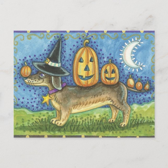 Carte Postale Chien d'Halloween (Devant)
