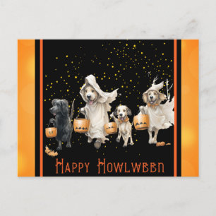Carte Postale Chien drôle mignon Joyeux Halloween Howlween