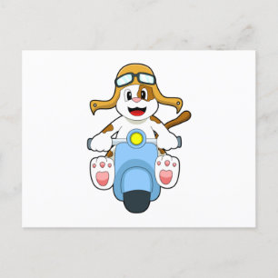 Carte Postale Chien en motard avec scooter.PNG