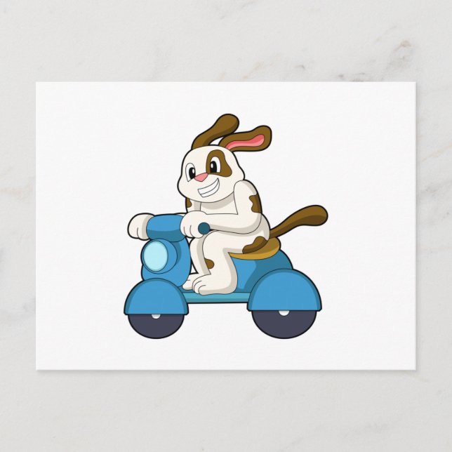 Carte Postale Chien en motard avec scooter.PNG (Devant)