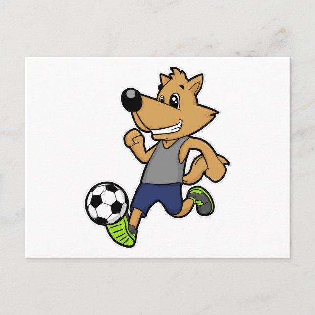 Carte Postale Chien en tant que joueur de football au football (Devant)