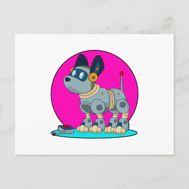 Carte Postale Chien en tant que robot (Devant)