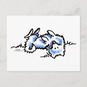 Carte Postale Chien Esquimau Américain Jouer Mort