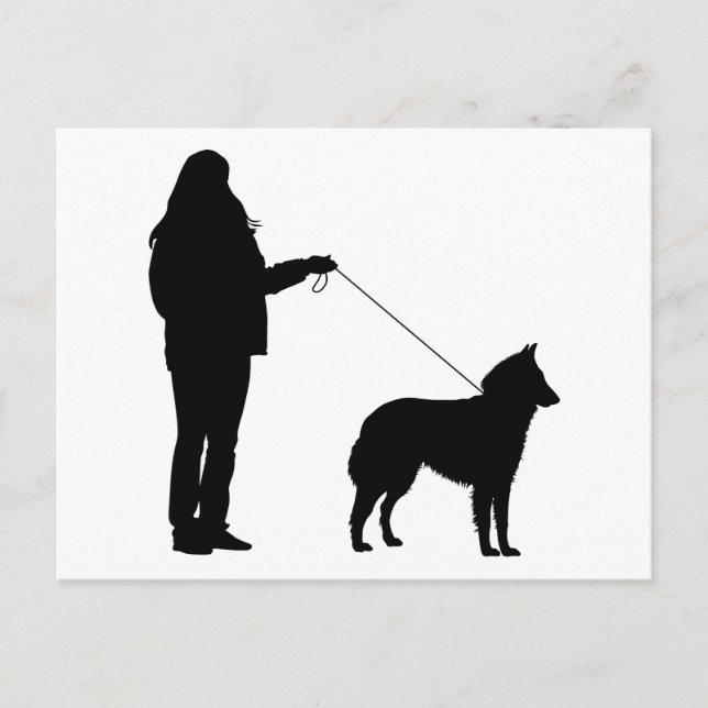 Carte Postale Chien et propriétaire (Devant)