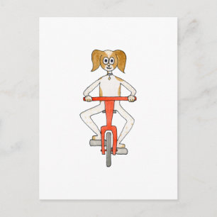 Carte Postale Chien faisant du vélo.