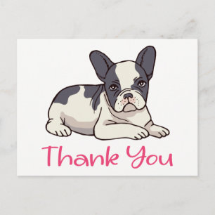 Carte Postale Chien français mignon Merci de Bulldog Français Ch