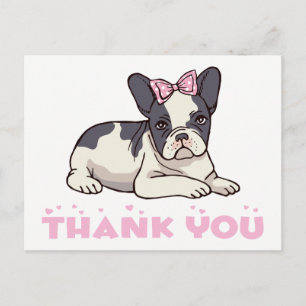 Carte Postale Chien français mignon Merci de Bulldog Français Ch