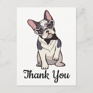 Carte Postale Chien français mignon Merci de Bulldog Français Ch