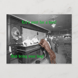 Carte Postale Chien Friendly Saloon Tavern Bar 1900 Photo