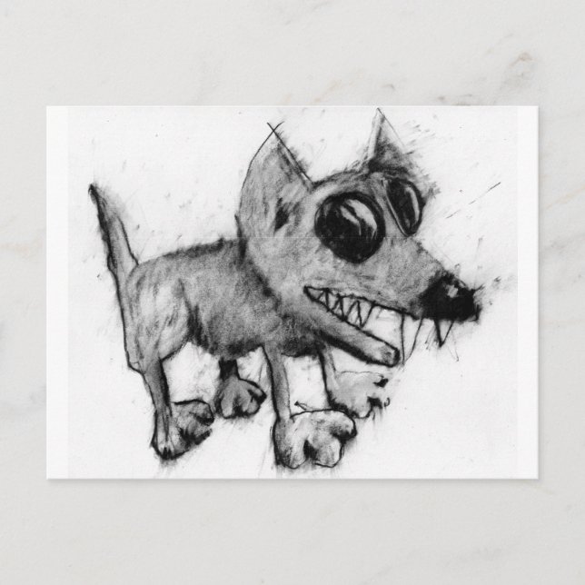 Carte Postale chien gris (Devant)