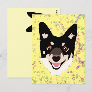 Carte Postale chien jaune