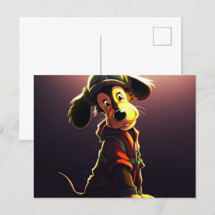 Carte Postale Chien Jaune