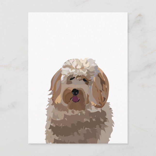 Carte Postale Chien Labradoodle Mignon (Devant)
