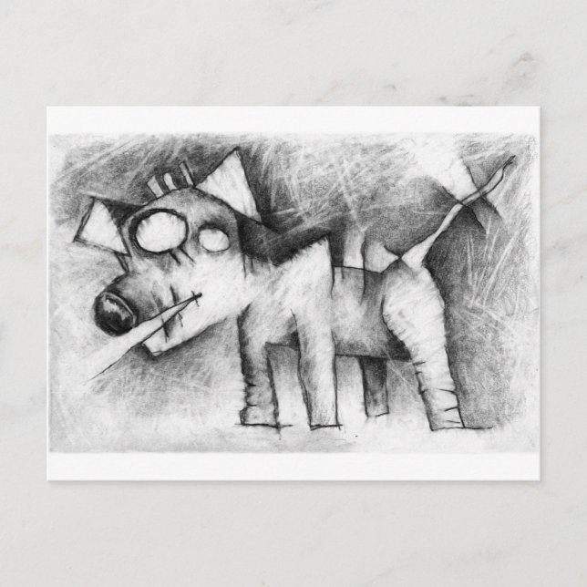 Carte Postale chien lanceur (Devant)