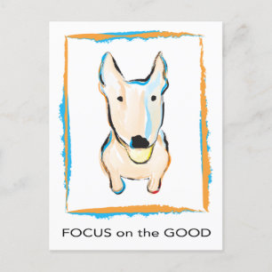 Carte Postale Chien le plus heureux jamais English bull Terrier