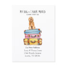 Chien mignon Doodle doré bougeant faire-part