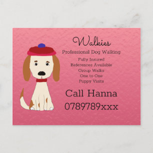 Carte Postale Chien mignon marchant Chien Grooming Business sur 