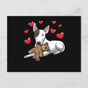 Carte Postale Chien miniature Taureau avec animal farci