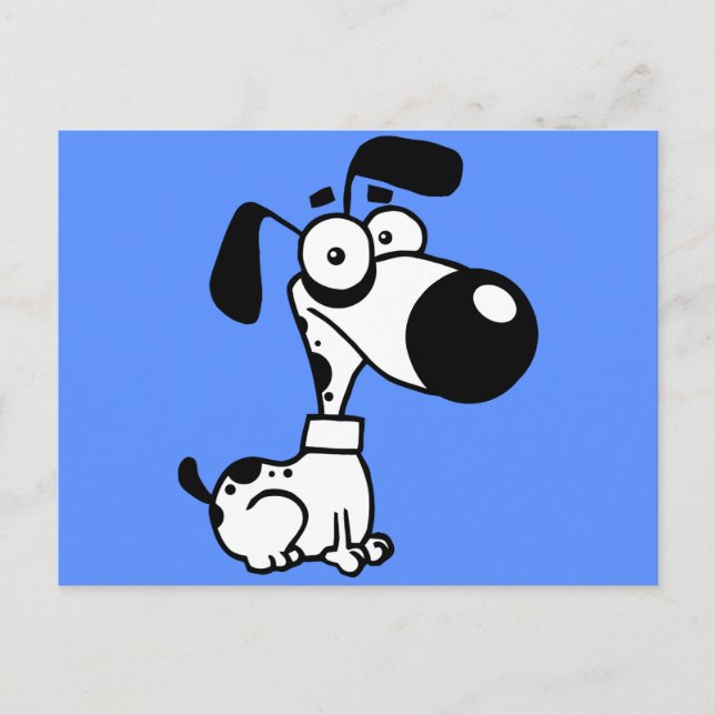 Carte Postale Chien noir et blanc (Devant)