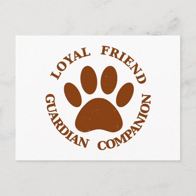 Carte Postale Chien Paw Loyal Friend (Devant)