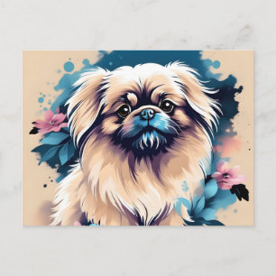 Carte Postale Chien Pekingese mignon
