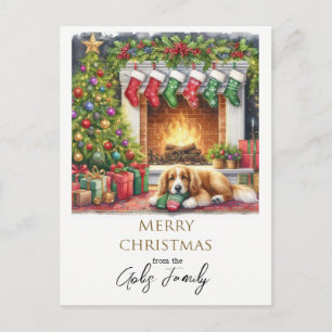 Carte Postale Chien personnalisé pour les fêtes de Noël