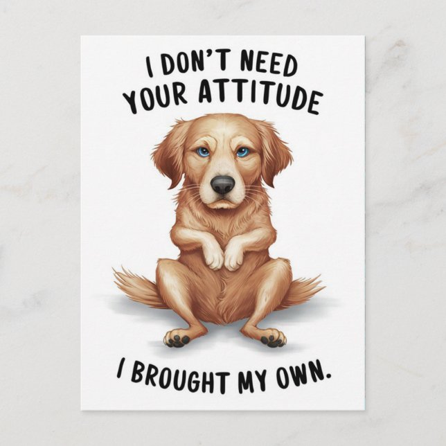 Carte Postale Chien provocateur : La sagesse dans le silence (Devant)