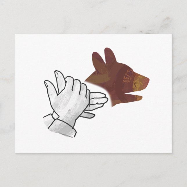 Carte Postale Chien Silhouette main Brown (Devant)