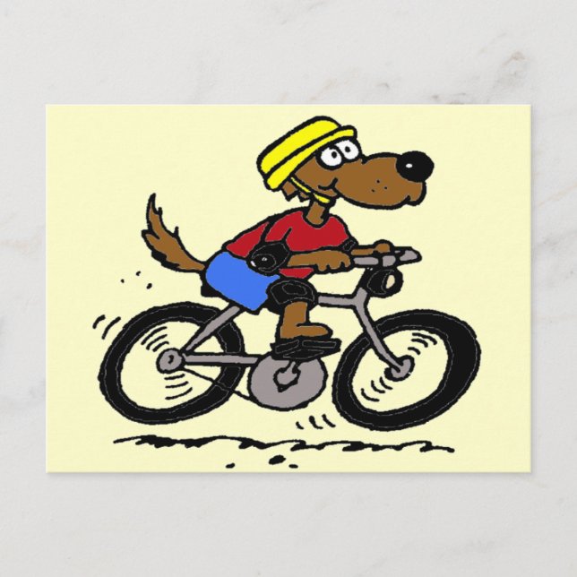 Carte Postale Chien sur vélo (Devant)