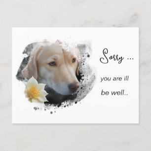 Carte Postale *~ Chien Tan AP61 Obtenir bien Fleur triste