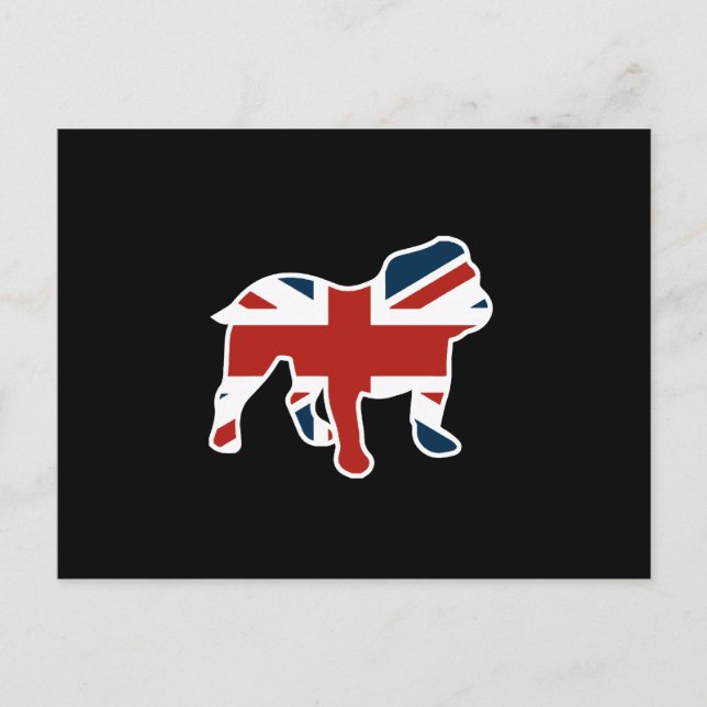 Carte Postale Chien-taureau anglais dans le drapeau Union Jack (Devant)