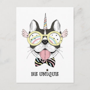 Carte Postale Chien-taureau français Unicorn