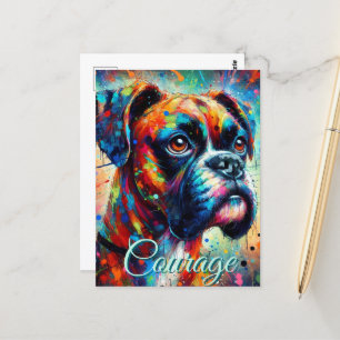 Carte Postale Chien Turquoise Bleu Chien de la boîte d'art pop c